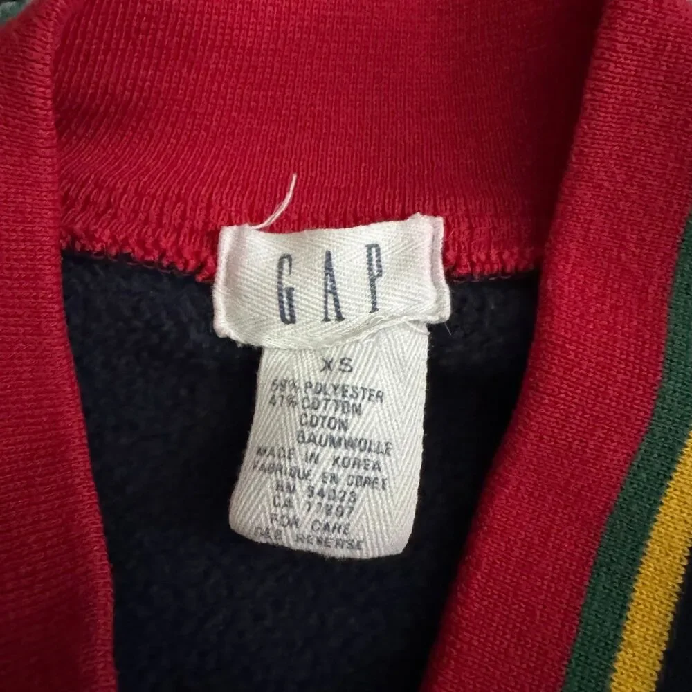 Vintage 90s GAP Boys V-Neck Sweater Classic Embroidery Sports Size XS